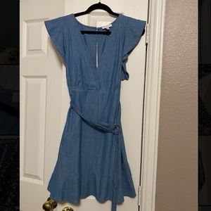 Topshop chambray flounce dress